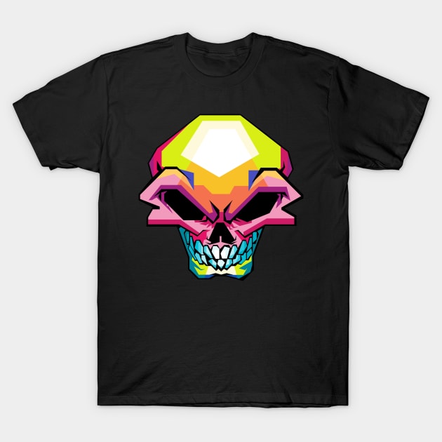 skull pop art T-Shirt by Sakent